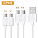 USB Type C Cable, Haribol USB C Cable [4-PACK 2x3Ft,2x6.6Ft]USB C to USB A Fast Charger Sync Cord for Samsung Galaxy S9 Note 8, S8, LG V20 G5 G6, Pixel, Nexus 5X/6P, Moto Z Z2, Nintendo Switch (White)
