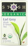 Stash Tea Organic Earl Grey Black and Green Tea, 18 Count Tea Bags in Foil (Pack of 6)