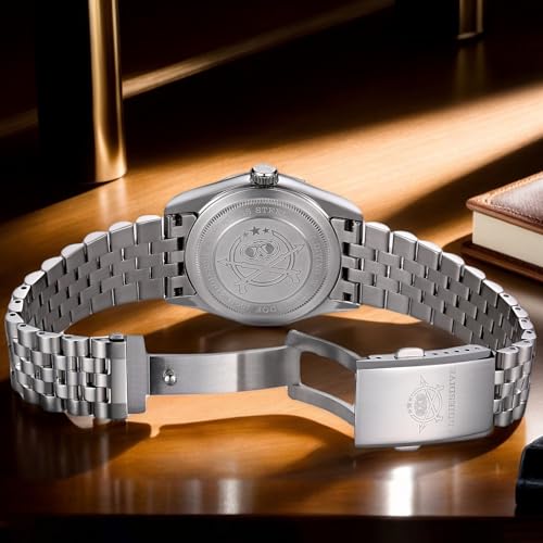 ADDIESDIVE 10.6 MM Luxury Watches for Men Women Roman Numerals Synthetic Sapphire VH Sweep Second Fluted Bezel Casual Wear Unisex Watch
