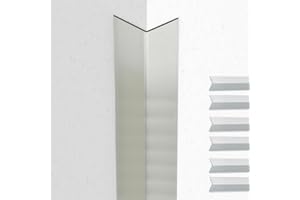 PRO FLEX Proflex Wall Corner Protector - Brushed Aluminum 1 inch x 48 inch - Pack of 6 - Self Adhesive Corner Guards for Walls Edge Protection – Easy to Apply – No Tools Needed