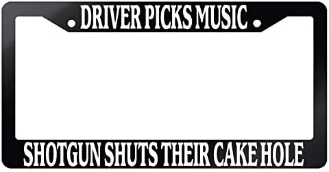 Yohoba Glossy Black License Frame Driver Picks Music Shotgun Shuts Their Cake Hole