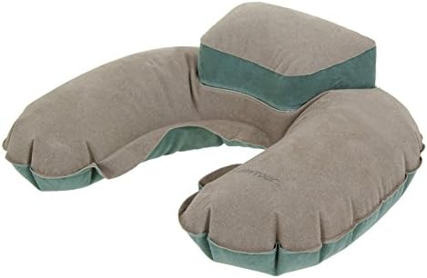 JOYTOUR Inflatable PVC Travel U Shape Neck Pillow Flocking Head Rest with Carry Bag for Travelling/Car Trip/Air travel/ Office Napping (Grey)