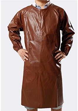 Gelaiken Perfect Leather Apron Acid Resistance Waterproof Oil-Proof Durable Apron(Brown)