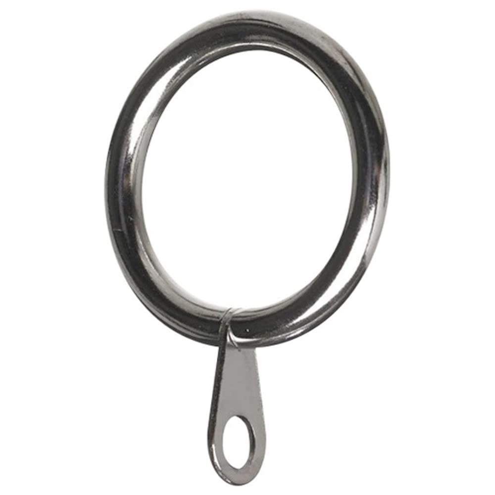 Merriway BH06186 (8 Pcs) Curtain Drapery Pole Rod Ring Fixed Eye Nickel Metal Inner Dimension 50mm - Pack of 8 Pieces