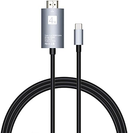 USB C to HDMI Cable 4K 30Hz (Thunderbolt 3 Compatible), 6.6ft/2.0m USB Type-C to HDMI Adapter Cable Converter Cable M/M for Macbook Pro, ChromeBook Pixel, Samsung Galaxy Note8/S8/S8 Plus (Plug &amp; Play)