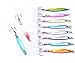 Aorace 10pcs 5.5cm/10g Casting Spoon Lures Fishing Spinners Salmon & Trout Minnow Baits with Feather
