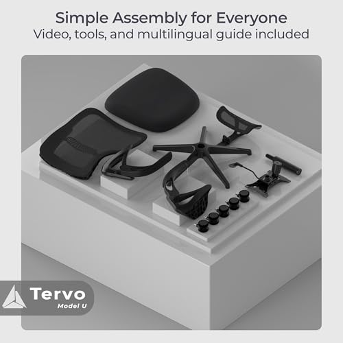 Tervo Model U | Folding Office Chair for Small Spaces | Ergonomic Design with High Rebound Mesh | Computer Desk Chair for Gaming | For Adults & Kids | Foldable & Compact with Flip Up Arms