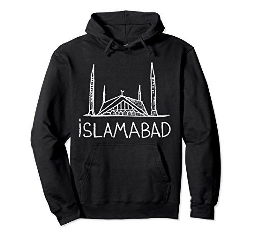 Unisex Islamabad city white Pullover Hoodie Medium Black