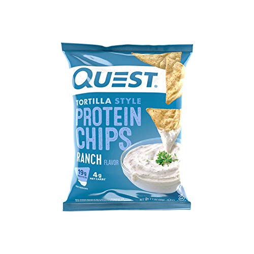 Quest Nutrition Tortilla Style Protein Chips, Ranch, Baked, 19g Protein, 4g Net Carb, Low Carb