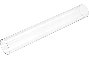 DMiotech 17" Clear Rigid Plastic Pipe 37.6mm(1 1/2") x 40mm Polycarbonate Tubing Round Tube for Lighting Water Plumbing