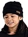Kids Cable Knit Beanie for Girls & Boys - Baby & Toddler Winter Hats for Children Ages 2 & Up Black