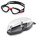 Aqua Sphere Kayenne Swim Goggle Clear Lens, Black and Red Adult UV Protection Anti Fog Swimming Goggles