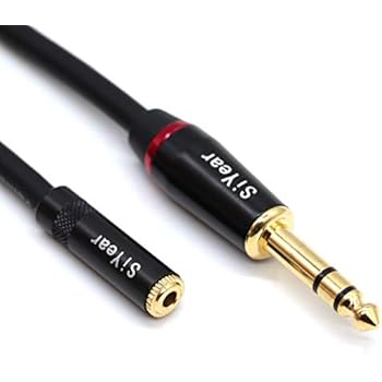 SiYear 6.35mm Male 1/4 inch Stereo TRS to 3.5mm Female 1/8 inch Jack Headphones Extension Cable, Converter Cable Adapter (1.5m)