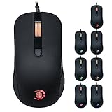 ZODIC Gaming Mouse 4000DPI For PC/Mac,7 Breathing Led Colors Ergonomic Wired PC Gaming Mice