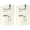Aveeno Skin Relief Fragrance-Free Body Wash Refill with Oat to Soothe Itchy, Dry Skin, Gentle, Formulated without Soaps, Dyes, Parabens, Phthalates & Alcohol, for Sensitive Skin, 36 fl. oz (Pack of 2)
