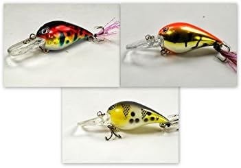 Sigi Pack of 3 crankbaits fishing lures for bass, walleye, trout - clearance items (Little Chubby)