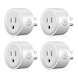 Wi-Fi Smart Plug Outlet Timer Mini Socket Works with Alexa Google Assistant Ifttt No Hub Required Control Your Electric Devices from Anywhere 4 Pack Esicoo