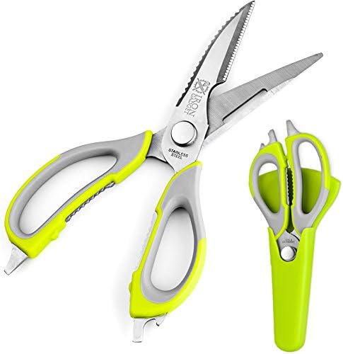 Kitchen Shears By Iron Gadget, Enjoy a Multifunction Heavy Duty &amp; Come-apart Kitchen Scissors with Soft Rubber Grips, Along with a Magmatic Fridge Holster