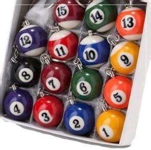 Authentic material! It is most suitable for 16 pcs / set premium gift billiard ball Keychain! (japan import)