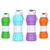 GITKARL Collapsible Water Bottle, Travel Accessories,Lightweight Silicone Travel Mug,[BPA Free] [FDA Approved] - Blue