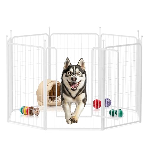 Dog Playpen 40 Inch 8 Panels, Heavy Duty Metal Pet Playpen Indoor Outdoor for C…