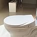 Hibbent Round Bidet Toilet Seat with Slow Close, Non-Electric Bidet Attachment for Toilet Seat with Dual Nozzle, Bidet Sprayer with Adjustable Self-Cleaning Nozzles, Brass T Adapter