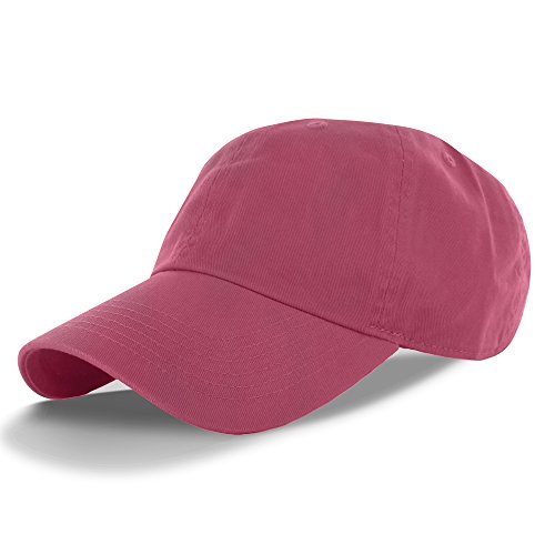 Plain 100% Cotton Hat Men Women Adjustable Baseball Cap (30+ Colors) Fucshia