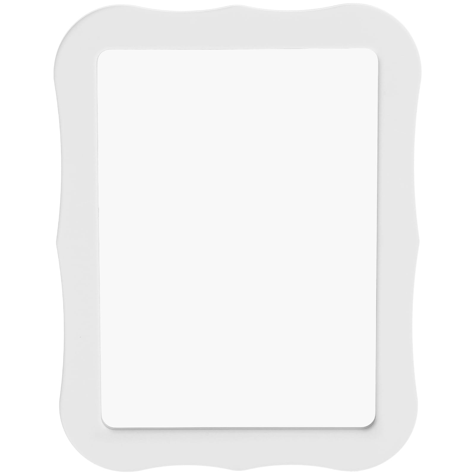 PRETYZOOM 5X7 Inch Magnetic Mirror with White Frame for Locker School Bathroom Office Portable Vanity Mirror for Makeup and Daily Use