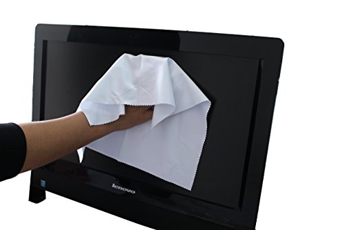 ColorYourLife 2-Pack Microfiber Cleaning Cloths (12"x12") for Smart Phone, Laptop, Computer, Tablets, Lenses, LCD Monitor, TV, Camera, Eye Glasses, Optics Etc (White (2-Pack))