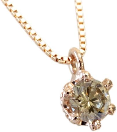 Amazon K18yg シャンパンブラウン ダイヤモンド 0 15ct ペンダント 一粒 ダイヤ ネックレス クラウンデザイン ネックレス 通販