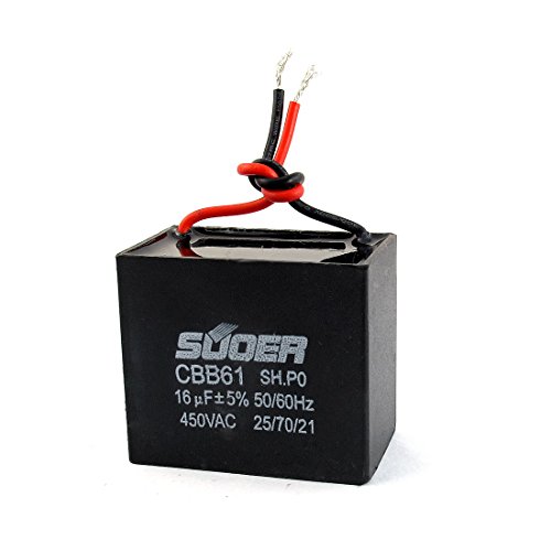 Uxcell AC 450V 16uF 5% Wired Connector Electric Fan Running Capacitor CBB61: Industrial & Scientific