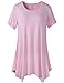 LARACE Womens Swing Tunic Tops Loose Fit Comfy Flattering T Shirt (XL, Pink)