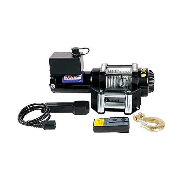 XZZ 24V Elektrische Winde, 12000 Lbs Zugkraft Elektrische Seilwinde, 24M Drahtseil, Mit Zwei Fernbedienungen (1 Drahtlos…