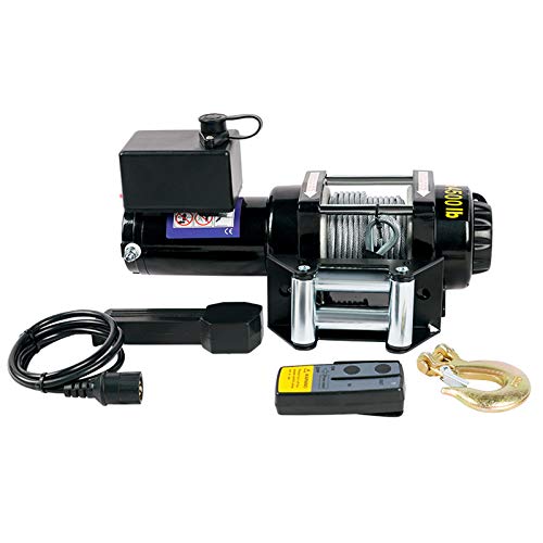 XZZ 24V Elektrische Winde, 12000 Lbs Zugkraft Elektrische Seilwinde, 24M Drahtseil, Mit Zwei Fernbedienungen (1 Drahtlos…