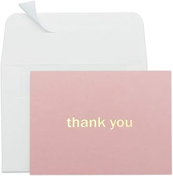 Amazon Com Thank You Cards 50 Pack Thank You Card Bulk Blank Thank You Notes With Self Seal Envelopes Gold Foil Letterpress Perfect For Wedding Bridal Shower Baby Shower Christmas