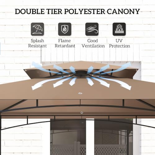 Outsunny 8' x 5' Grill Gazebo Review: Double-Tiered Shelter with Side Shelves image 23