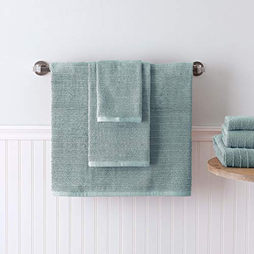 Welhome James 100 Cotton Textured Bath Towel Set (6 Piece Towel Set