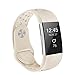 POY Replacement Bands Compatible for Fitbit Charge 2, Adjustable Breathable Wristbands with Air Holes Straps, Small Creamy White
