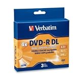 Dual-Layer DVD-R Discs, 8.5GB, 4x, with Jewel Cases, Three/Pack, Silver