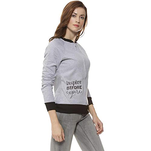 campus sutra women printed zipper sweatshirt