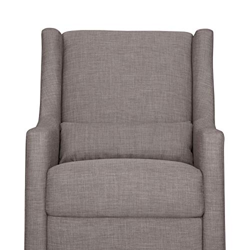 Babyletto Toco Upholstered Swivel Glider and Stationary Ottoman in Grey