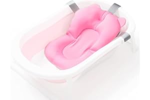 INELIHOO Infant Baby Bath Cushion Bathtub Support Infant Baby Shower Seat Bather Foam Floating Soft Bath Pillow Bathtub Insert Tray Non-Slip Portable Newborn Shower Bath Mat for Baby 0-12 Months