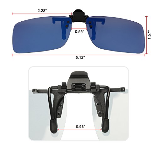 Hifot Sonnenbrille Aufsatz Clip on Sonnenbrille 2 Pack, polarisierte Linse passen über Korrekturbrillen, Flip-up randlose Myopie Sonnenbrille für Frauen und Männer – Bild 5