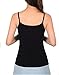 KEALLI Women's Sports Camisole Built-in Bra Adjustable Spaghetti Strap Tank Top Padded Cami Tanks (XL,Black)