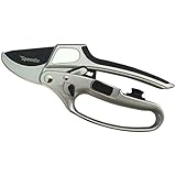 2 in 1 GARDENING TOOL both PRUNING SHEARS + RATCHET SCISSORS in 1 Tool Light Weight Ergonomic Anvil Design suit Women &amp; Men High Carbon Steel Blade for the serious Gardener Saving up to 50% in Effort