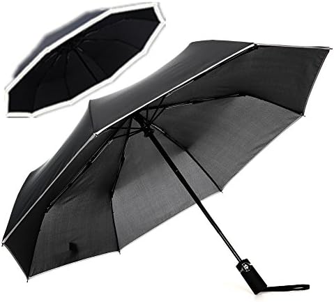 Barasol Umbrella Travel Windproof Compact Umbrella Golf Automatic for Men Women Triple Folding Auto Open Close With Light Reflective