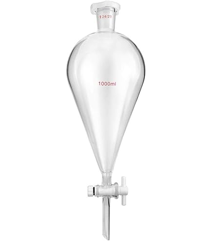 Eisco Squibb Separating Funnel 2000ml 29/32 Plastic Stopper, Glass Key Stopcock - Eisco Labs CH0476E - View #11