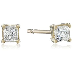 Princess-Cut Diamond Stud Earrings 