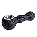Unbreakable Honeycomb Silicone Straw Pipe with Clean Cover and Decorative Bowl Inside (Black)