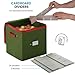 ZOBER Christmas Ornament Storage Box - Stores 64 Ornaments - Non-Woven, Tear-Proof - 3 Inch Cube Compartments - Green